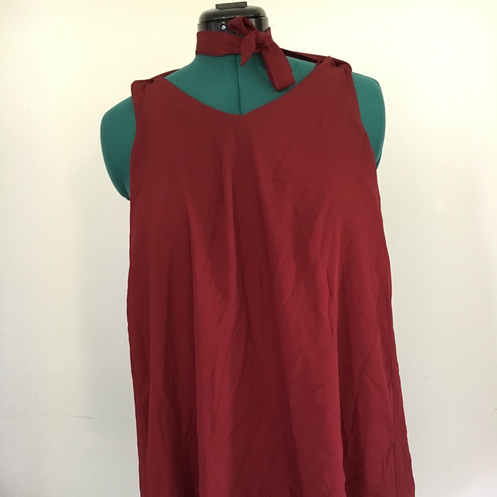 Sexy short tank dress with tie around neck
